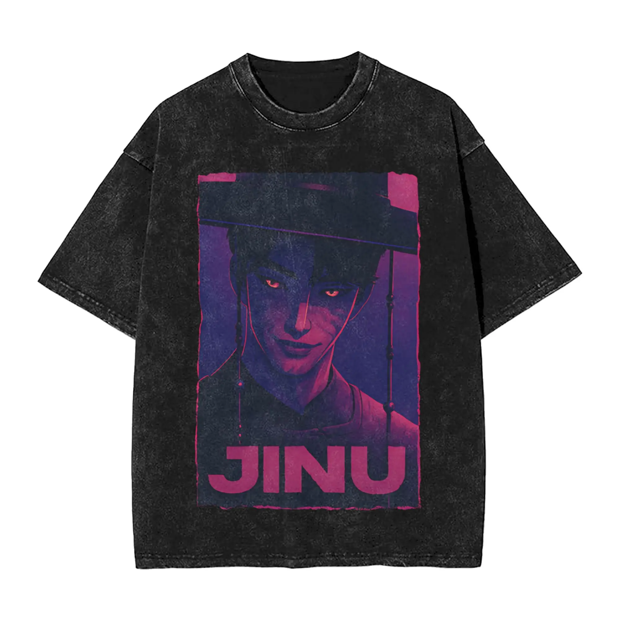 

Футболка Saja Boys Jinu KPop Demon Hunters, свободные футболки с коротким рукавом Y2K, футболка в стиле ретро, пляжная хлопковая футболка с круглым вырезом, футболки большого размера