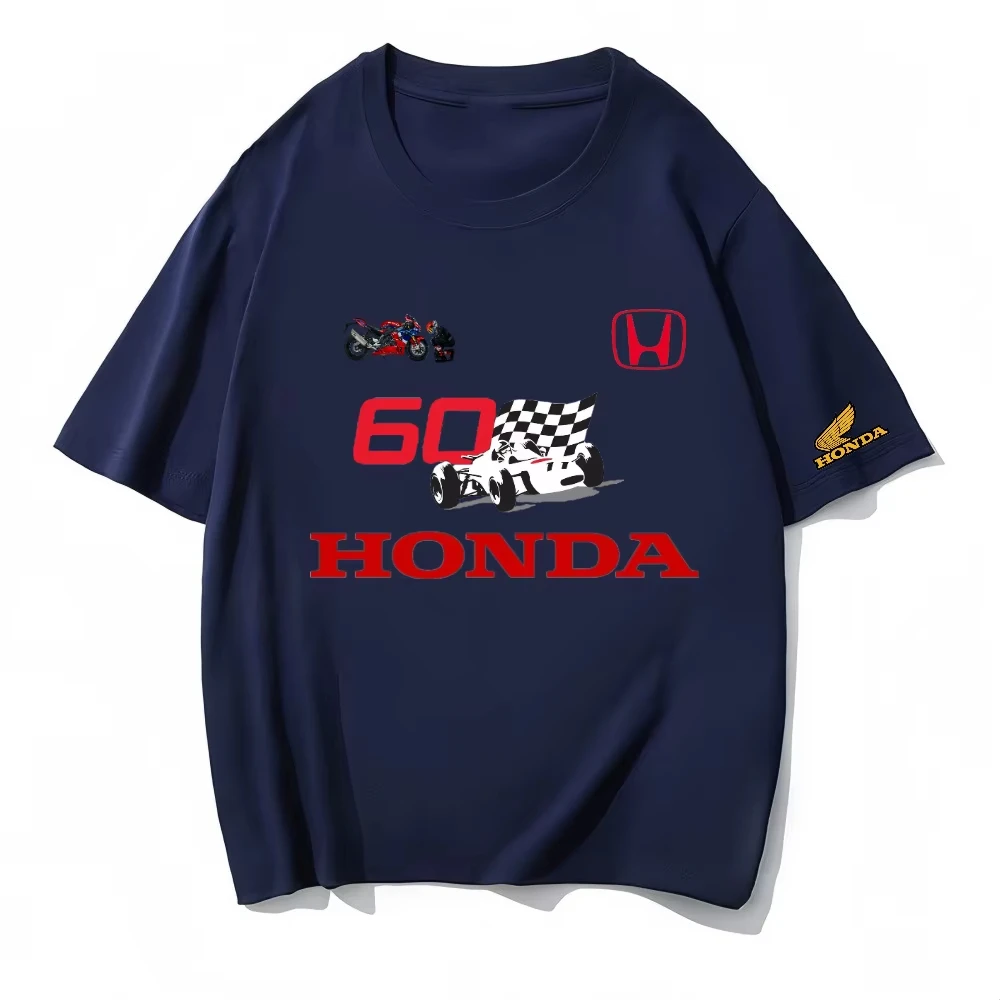 

Новая мужская футболка модного бренда с логотипом Honda Racing, модная брендовая мужская футболка F1 Team, крутая, красивая, летняя, свободная, с круглым вырезом и коротким рукавом