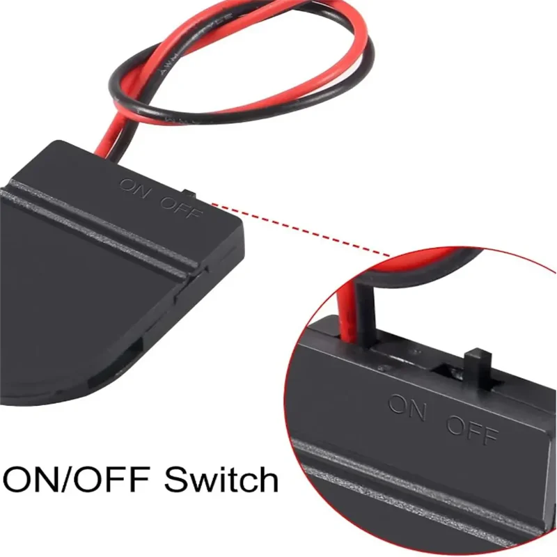 25PCS Battery Holder Coin Cell Holder, 1 x 3V CR2032 Battery Holder,Button Battery Holder with Line On Off Switch