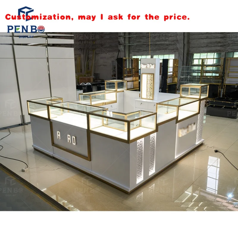 custom.Unique Mall Kiosk Design Jewelry Perfume Modern Kiosk Middle Showcase Wood Jewelry Display Kiosk Sale
