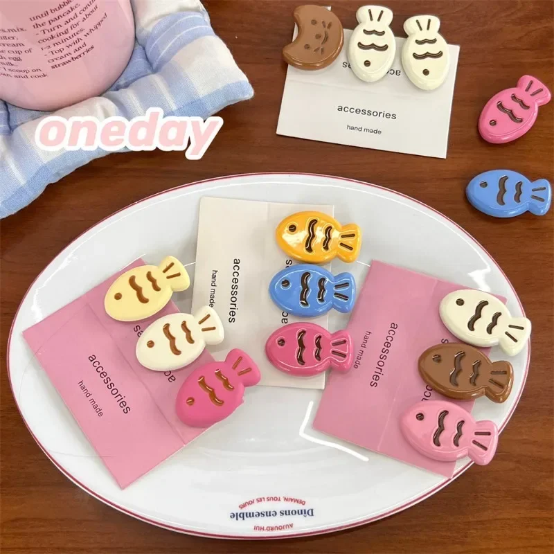 Ins Fashion Candy Color Mini Snapper Spinki do włosów dla dziewczynek Fish Cat Cute Bangs Side Clip Students Kids Barrette Hair Styling Tool