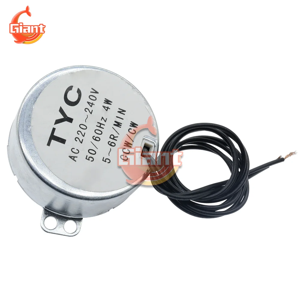 TYC-50 AC220-240V Synchronous Motor 50/60Hz Non Directional Synchronous Motor 5-6RPM CCW/CW Microwave Turntable