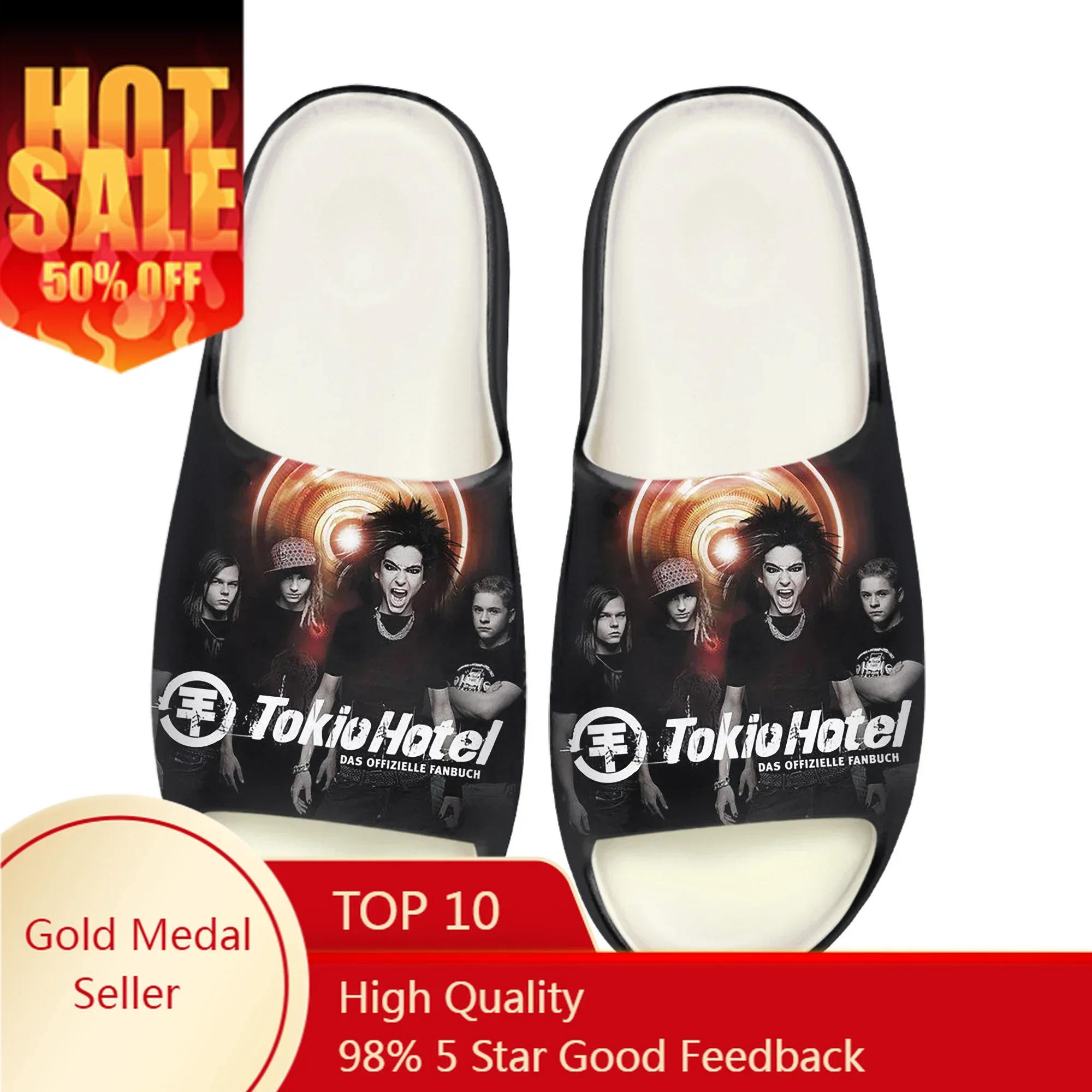 

Germany Rock Band Tokio Hotel Soft Sole Sllipers Home Clogs Step On Water Shoe Mens Womens Teenager Bathroom Custom Made Step in