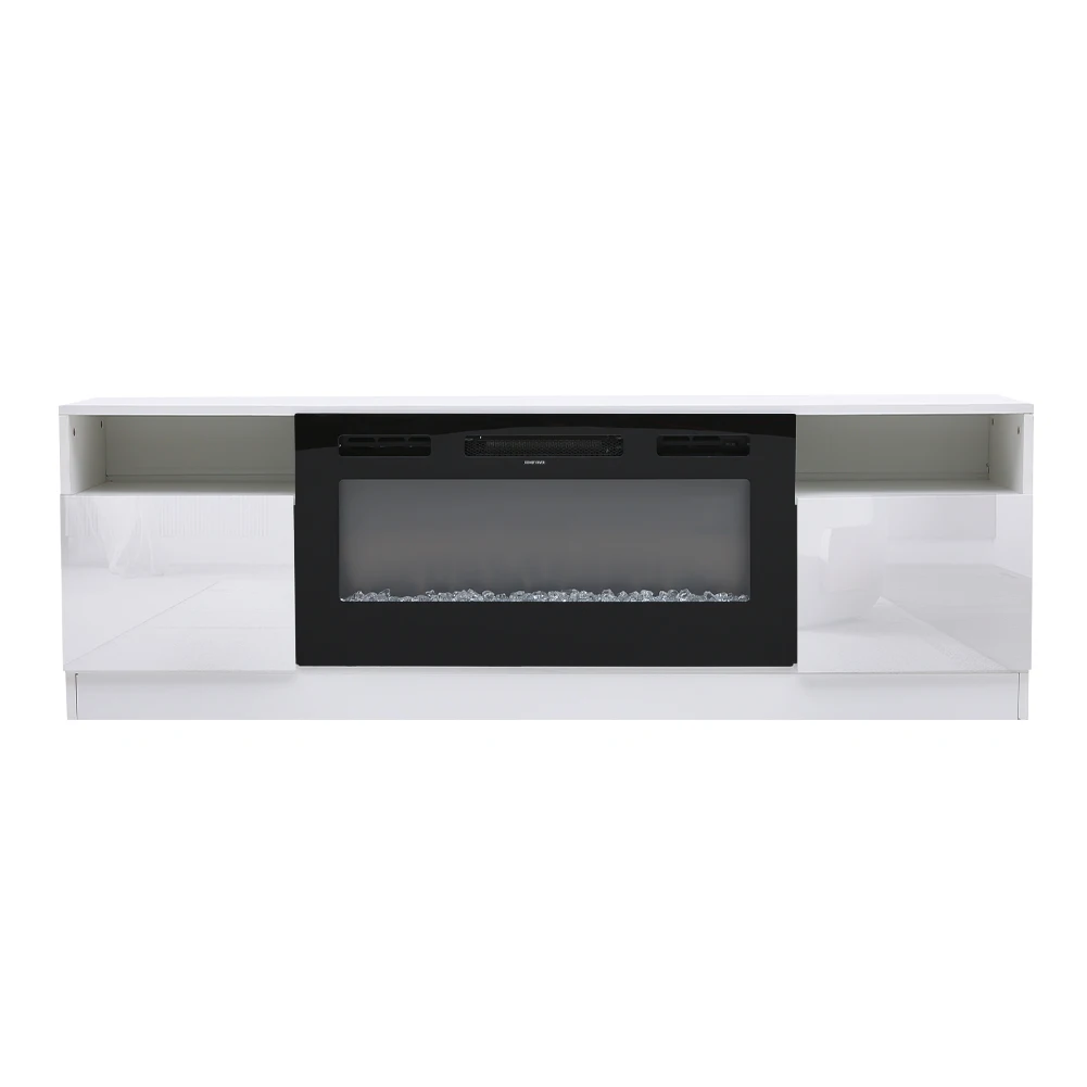【Breeins】Recessed Electric Fireplace TV Stand with Closed Storage Home Decoration With Remote Modern