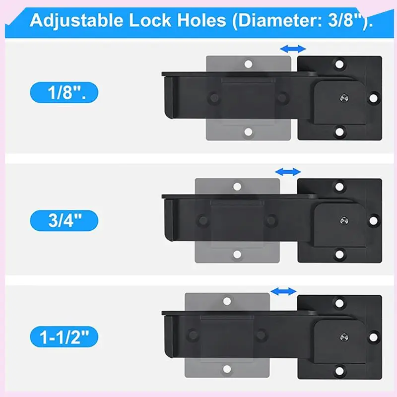 B24B 2X Flip Gate Latch Lock, Adjustable Flip Gate Latch Lock With 3 Padlock Hole, Heavy Duty Aluminum Alloy Door Latch