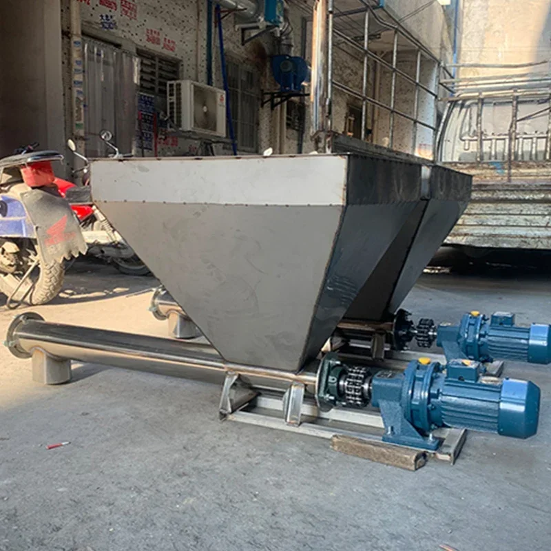 

250 W MultiFunction Transporting Machine 304 Stainless Steel Parallel Screw Feeder Diameter 60MM For Grain Powder Conveying 220V