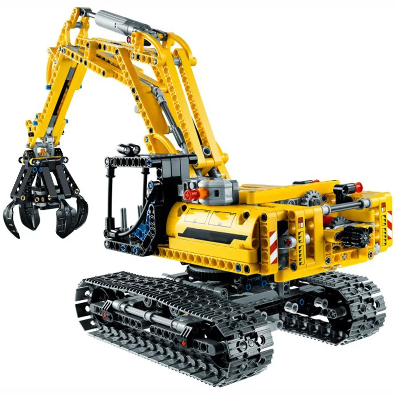 720 Piece Bricks 2 IN 1 Motorized Excavator Tracked Tractor Technical Model Building Blocks Boy Birthday Gifts Kids Toys