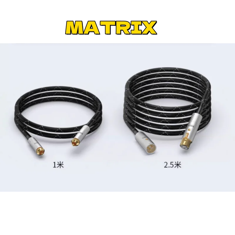 

Matrix Single Crystal Copper Hi Fi Signal Cable Aluminum Alloy Plug XLR RCA 1m/2.5m Upgrade Cable Original Genuine