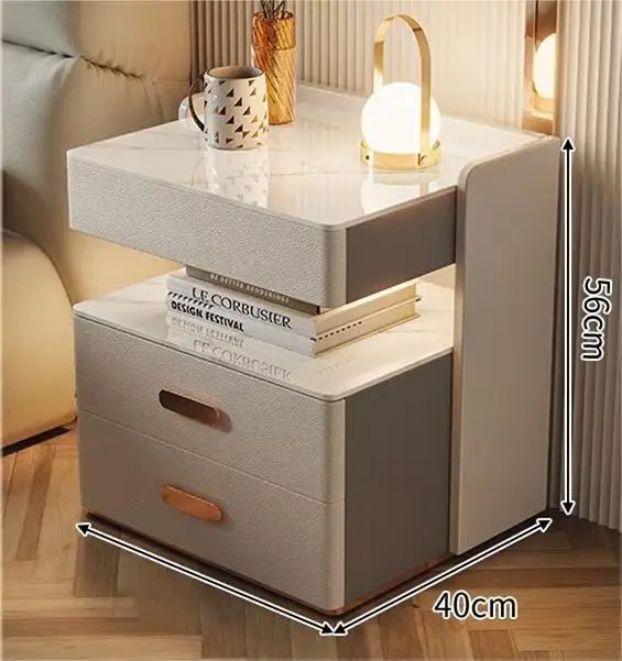 طاولة بجانب السرير حديثة وبسيطة وشحن لاسلكي وخزانة بجانب السرير الذكية لاستخدام غرفة النوم والمنزل أو الشقة #6