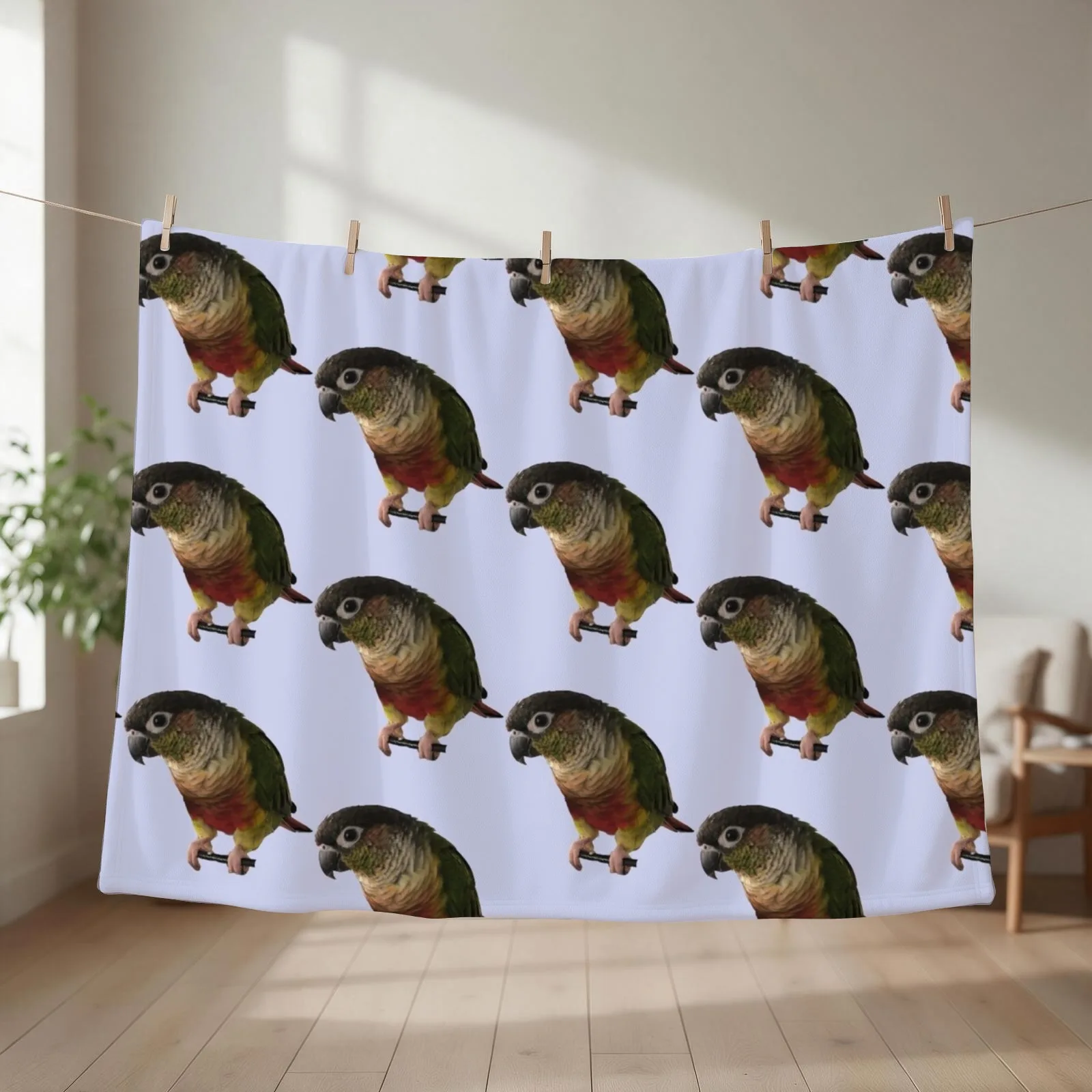 Green Cheek Conure design Conure Small Parrot Parakeet Parrot lover Throw Blanket