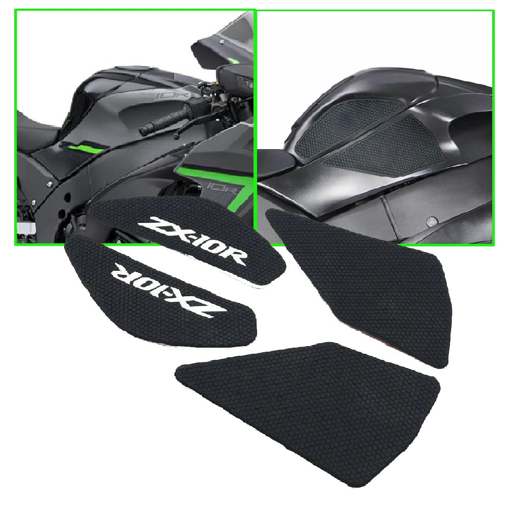 

Fits for Kawasaki Ninja ZX10R ZX-10R KRT ABS 2011-2024 Motorcycle Tank Grips Pad FuelTank Side Knee Traction Logo Anti Slip Pads