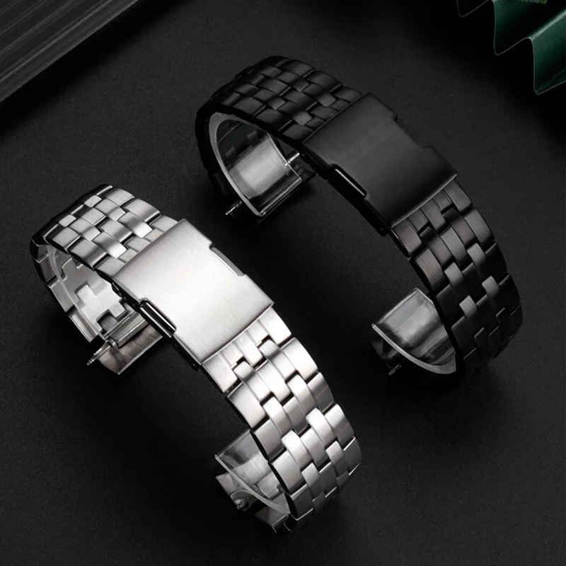 Stainless Steel Watch Band For Casio EDIFICE ECB-900 For men‘s Solid Steel Bracelet Silver Black 22mm