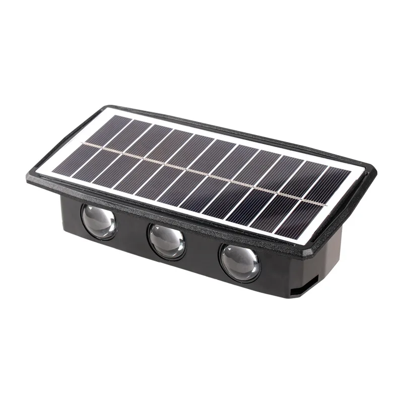 LED solar light courtyard house number wall lamp outdoor waterproof wall washer upper and lower double heads high brightness