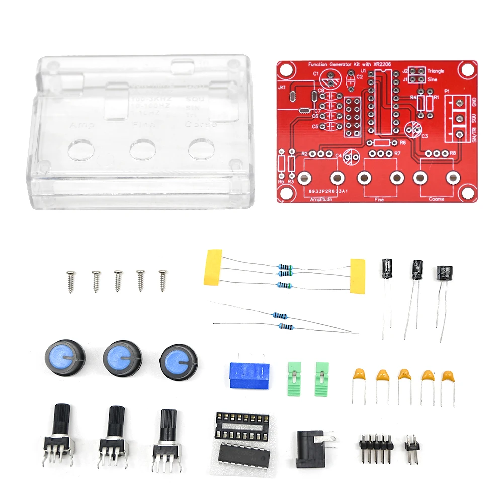 DC 9-12V XR2206 Function Signal Generator DIY Kit Sine/Triangle/Square Output 1Hz -1MHz Signal Generator Adjustable module