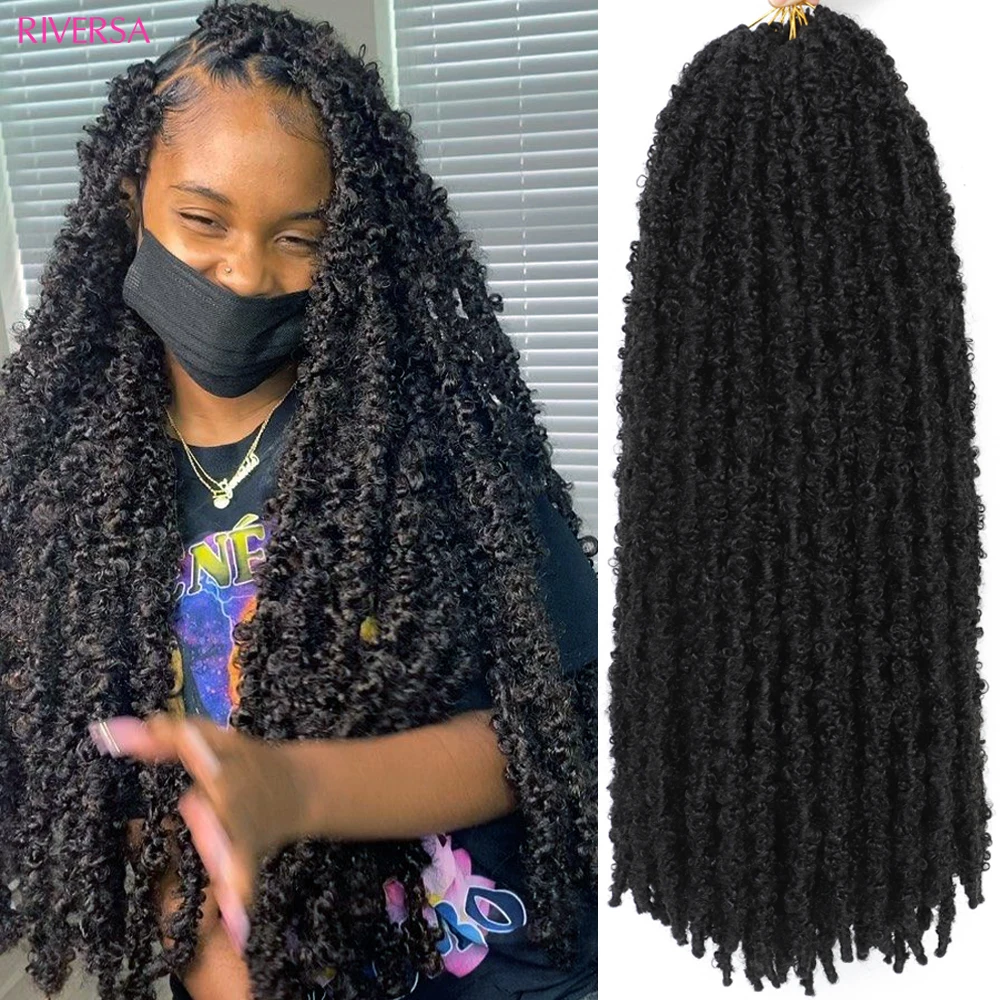 

Wholesale 36 24 18 inch New Styles Faux Butterfly Locs Crochet Hair Braids Faux Dreadslocks mèches Crochet Braid Hair Extensions