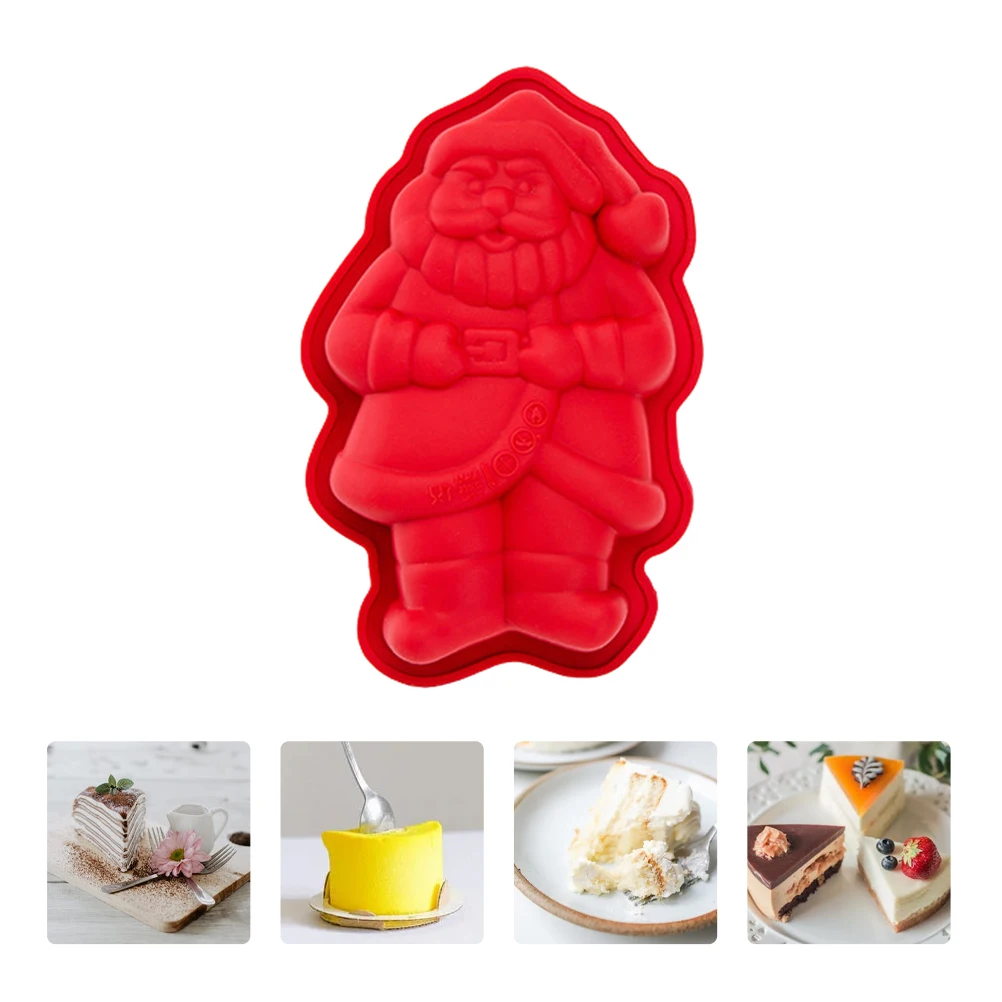 

2 pcs Silicone Baking Mold Christmas DIY Fudge Cake Grade Safe Easy Clean Store Cartoon Design Wide Scenario