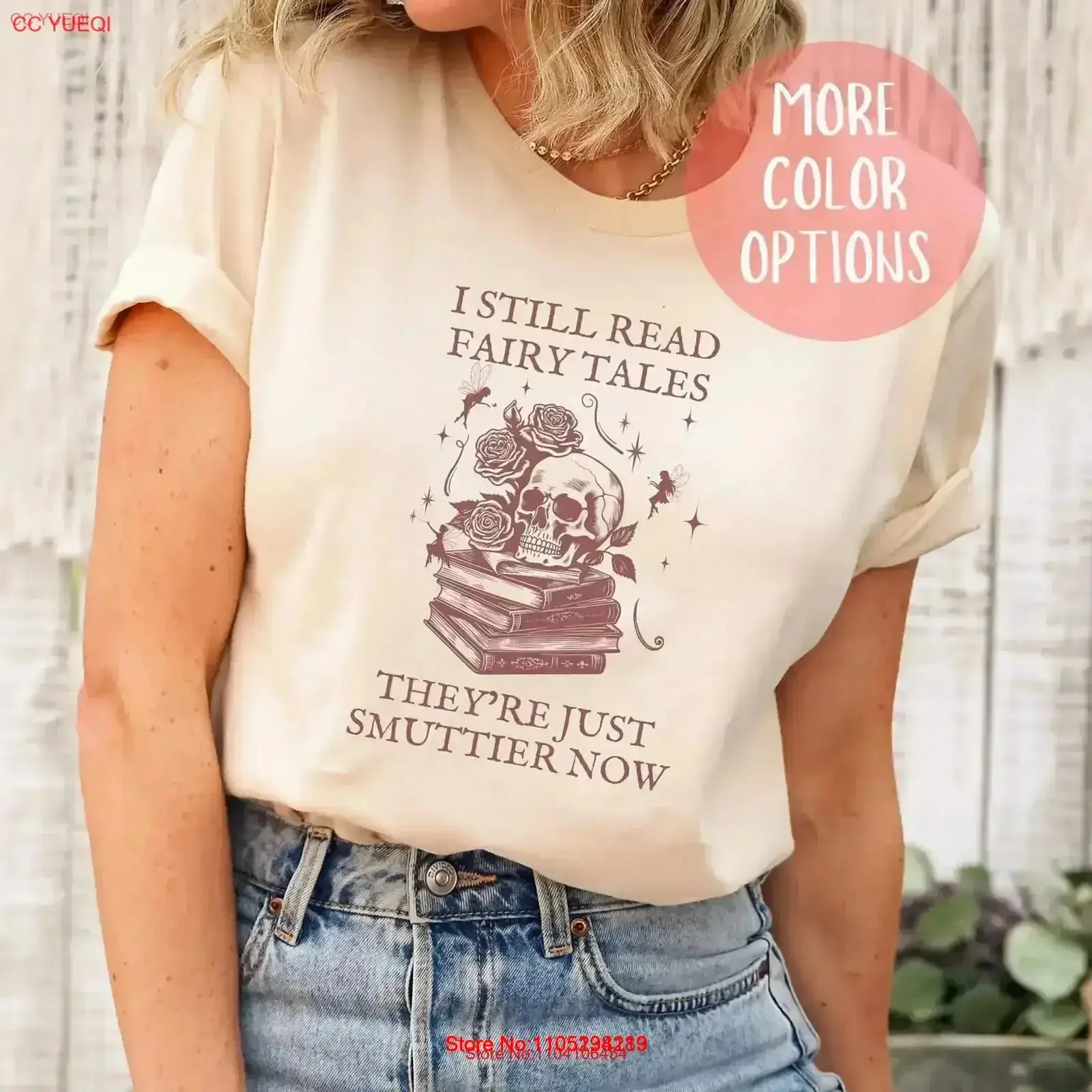 Smutty Fairy Tales T Shirt Funny Smut Reader Bookish for Romance Readers Vintage Reading Book Lovers Washed Comfortable Stylish