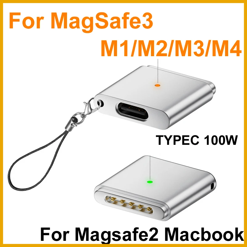 PD 100W 20V 5A Magnetic USB  Type C to Magsaf 2 DC5521 to Magsaf1 Magsaf2 Magsaf3 Adapter charging For MacBook Air/Pro Laptop PC