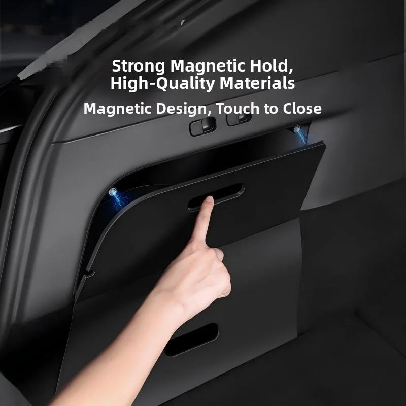 For Tesla New Model 3 trunk side storage box magnetic suction pull-out car storage Car Accessories 2024-2026
