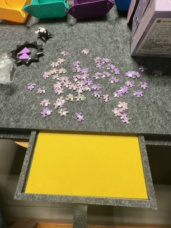 Puzzle finishing and storage workbench Universal puzzle backing plate Felt shelf Storage tool