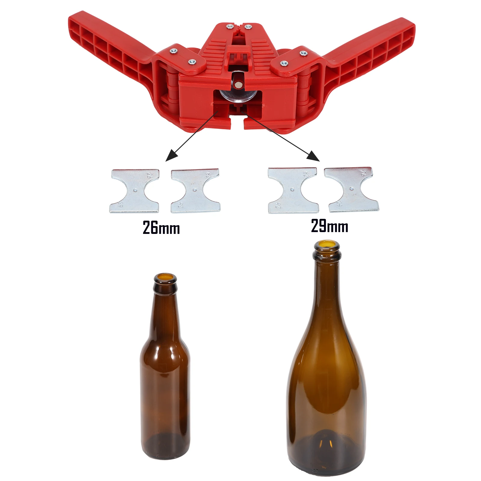 Manual Beer Bottle Capper for 26mm/29mm Crown Caps Homebrew Beer Capper High-Strength Nylon