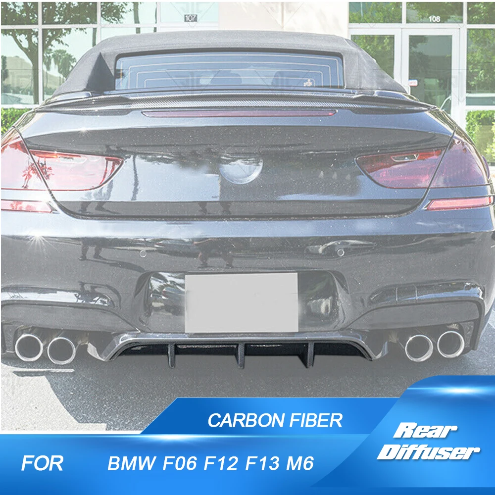 Carbon Fiber Car Rear Diffuser fits for BMW F06 F12 F13 M6 2013-2018 Bumper Cover Lower Lip Spoiler Valance Protector