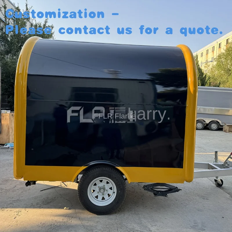 custom.Stainless Steel-border Custom Dining Car Mobile Trailer Snack Pizza Hamburger Outdoor Night Market Fast Food Stall