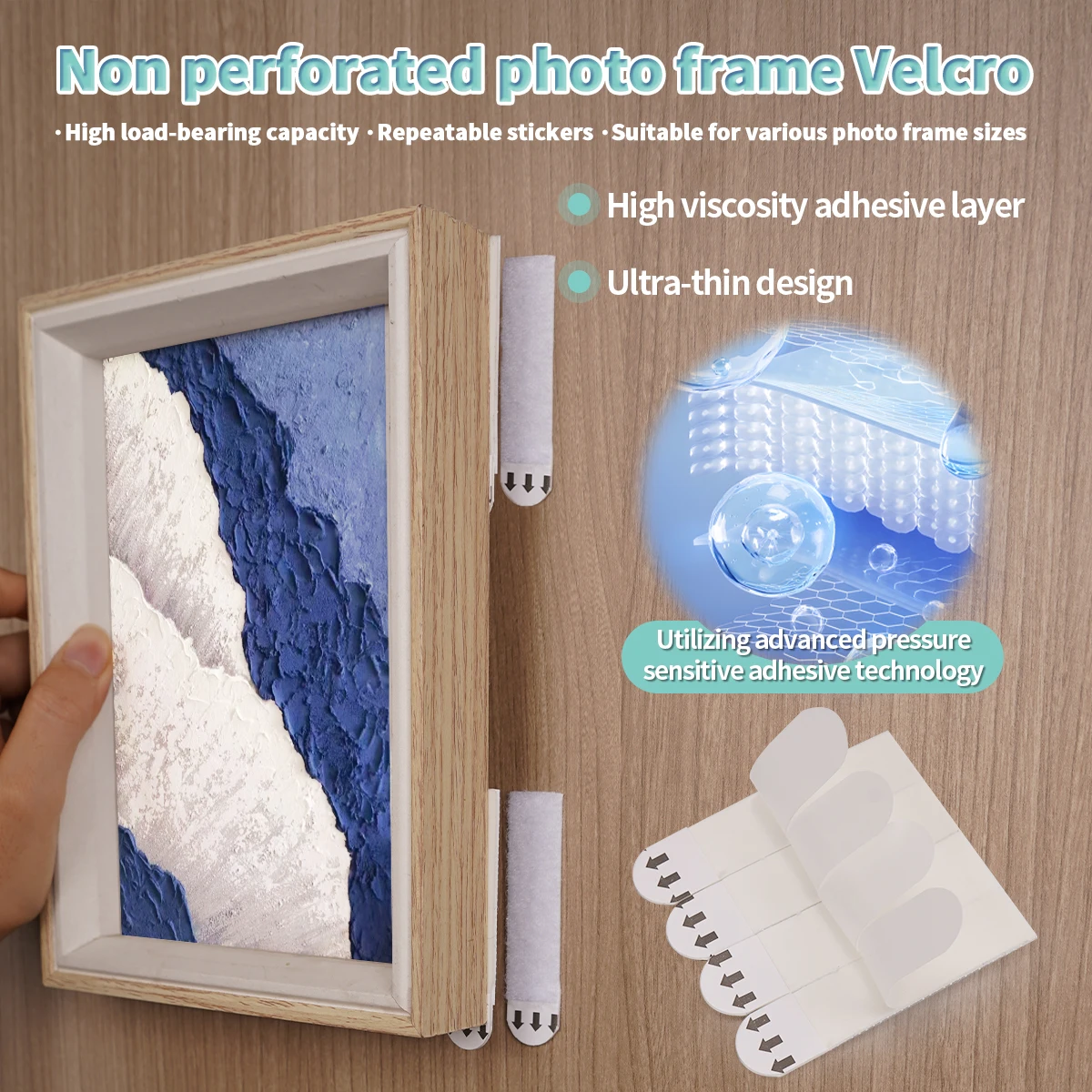 

4/8PCS Heavy-Duty Hanging Stri Removable Seamless Hang Tool High Adhesive Undamaged Adhesive Poster Hanging Tape Wall Decoration