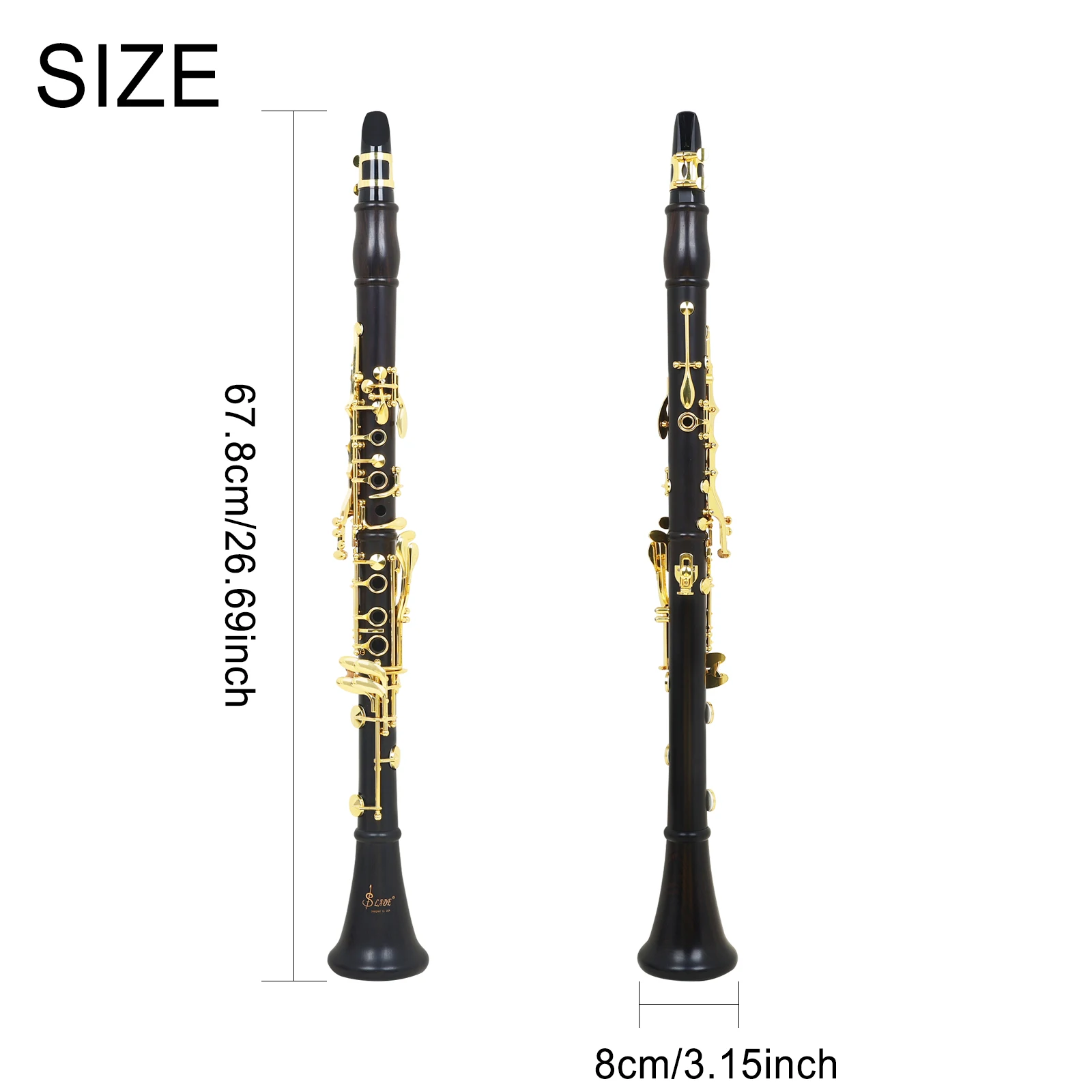 SLADE LDC960 17 Keys Clarinet Bakelite Pipe Gold-plated Clarinet Woodwind Instrument for Formal Performance Daily Practice