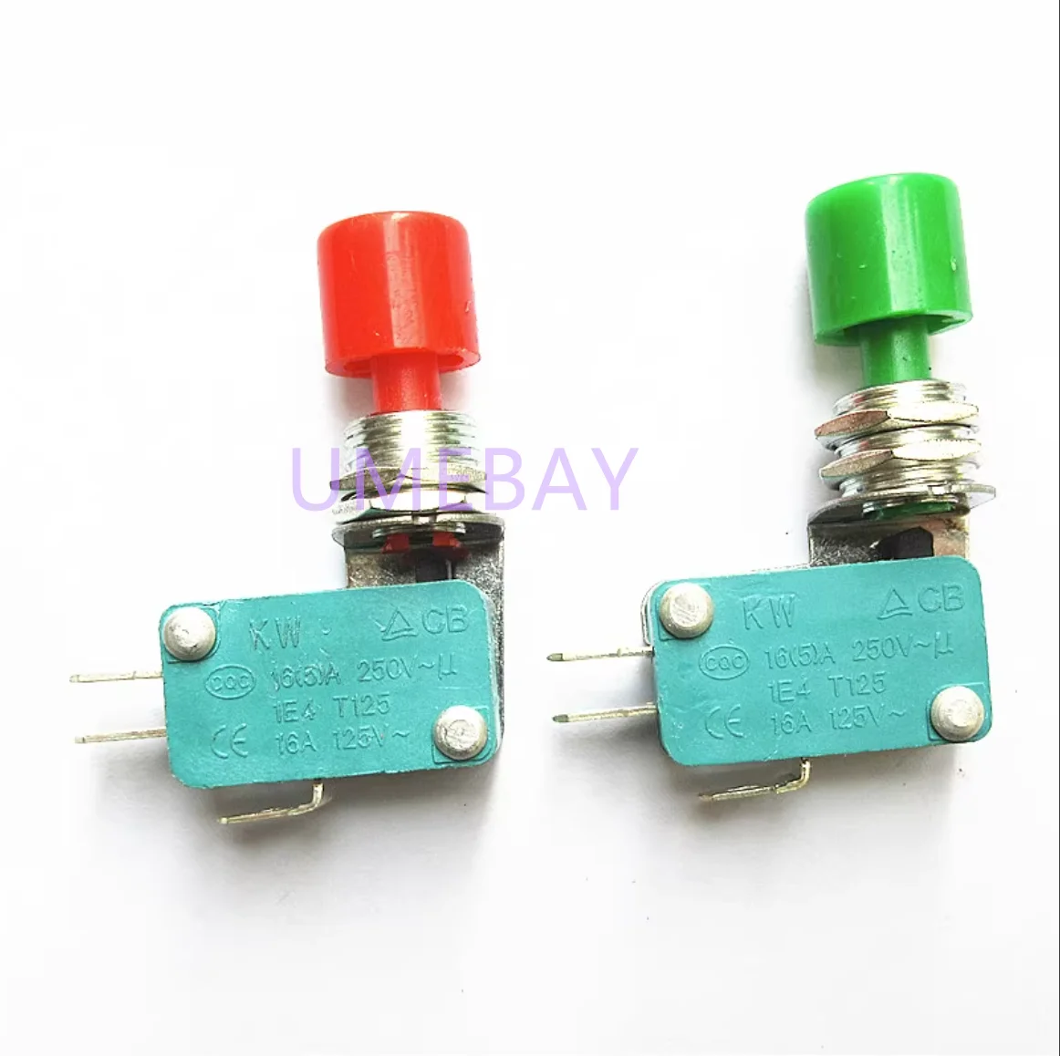 10PCS /  DS438-448 Red/Green Hat Self Reset Inching Button Microswitch Opening 12mm Foot Width 4.8 6.3