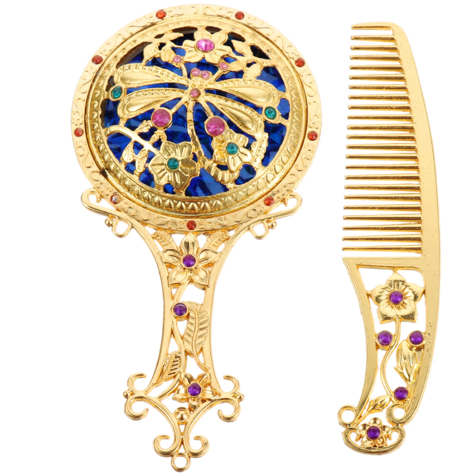 1 set elegante legering make-upspiegel retro opvouwbare make-upspiegel materiaal van hoge kwaliteit compact ontwerp gemakkelijk op te bergen thuis reizen