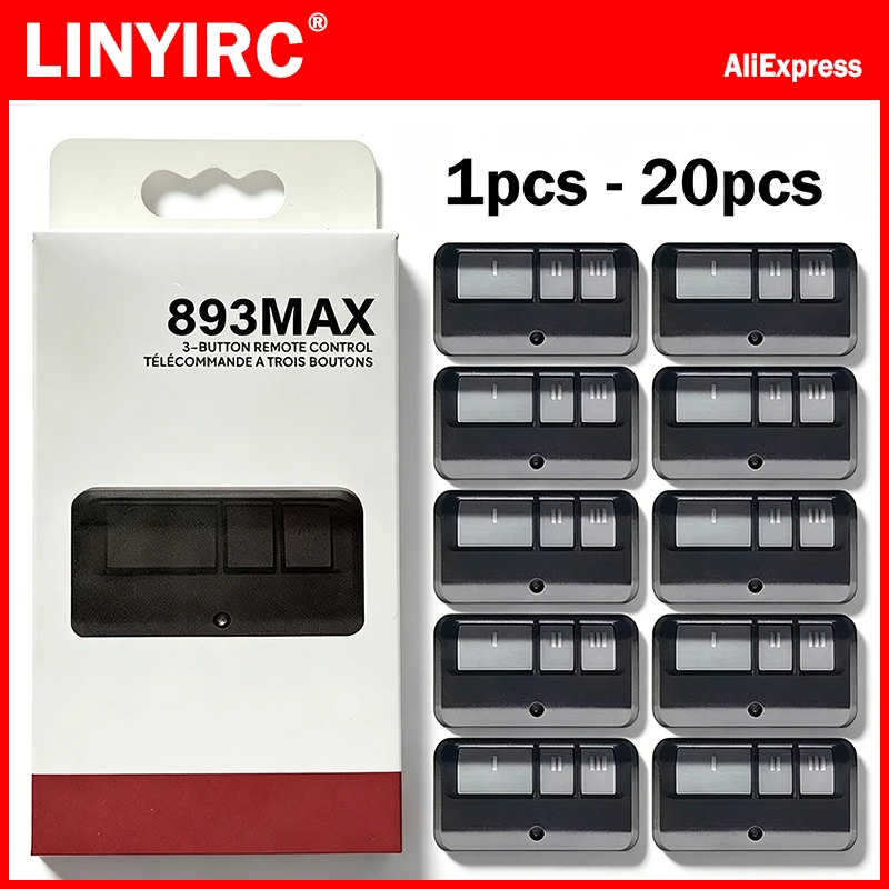 893MAX 890MAX 895MAX 893LM 893-LMK Remote Control Garage Door Opener Compatible With Security 2.0 310MHz 315MHz 390MHz With Clip