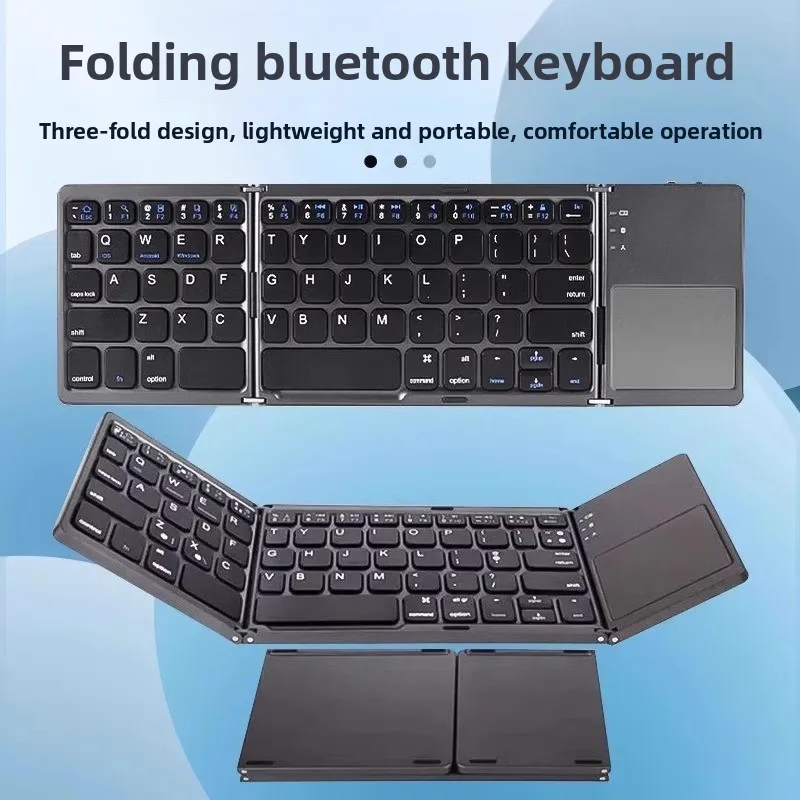 

Bluetooth Triple Folding Keyboard, Convenient Business Office Mini Mobile Phone Tablet Keyboard, Foldable and Easy To Carry