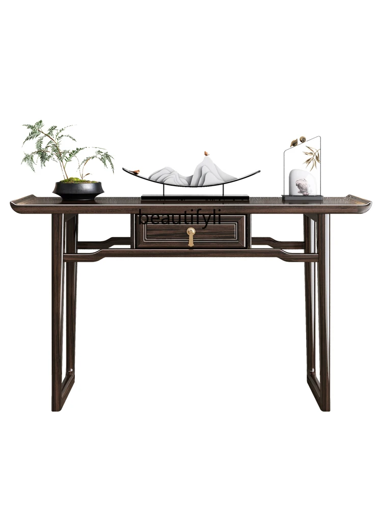 

Solid Wood Entrance Cabinet Ugyen Wood Simple Living Room a Long Narrow Table Table against the Wall Console Tables