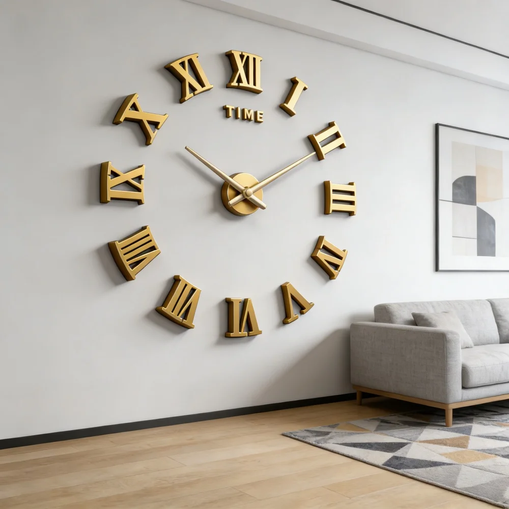 New Modern Design Large Wall Clock 3D DIY Quartz Clocks Fashion Watches Acrylic Mirror Stickers Living Room Home Decor Horloge