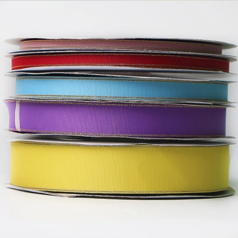 Mix 12Colors 9mm 6mm Silver Edge Grosgrain Solid Ruban Ribbons DIY Handmade Tapes Gift Packing Clothing Shoes & Hats Accessories