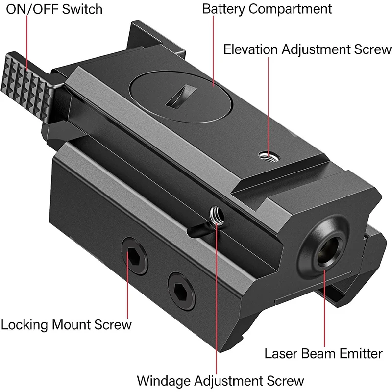 Tactical 655nm Red Dot Laser Sight Scope with Picatinny Weaver Rail 22mm Mount for Glock 17 19 20 21 22 23 30 31 32 Sd Laser