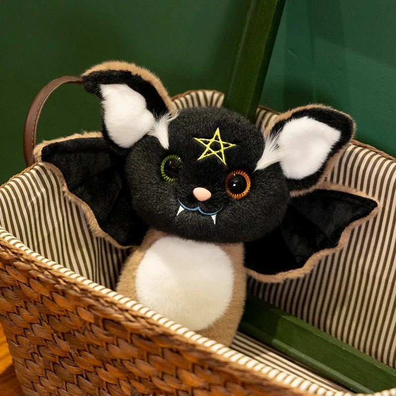 Dark Series Vampire Plush Bat Toy Pentacle Moon Bat Doll Stuffed Gothic Rock Style Bag Halloween Plush Kids Toy Home Decor Gifts