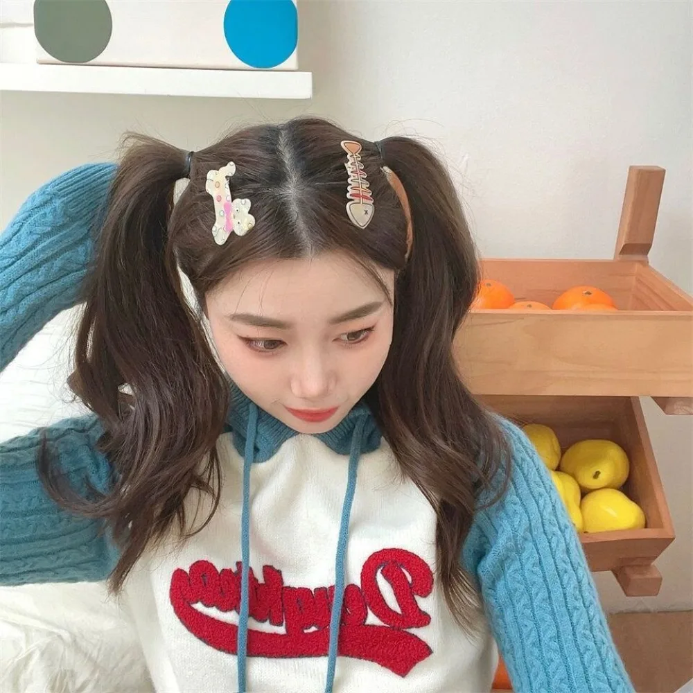 مشبك شعر كلب كرتوني ، إكسسوارات شعر لطيفة ، مشبك من الأكريليك ، أداة تصفيف الشعر ، على الطراز الكوري ، مشبك شعر مكسور