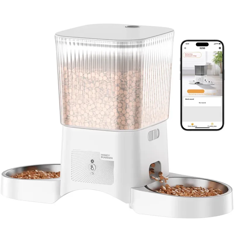 

Smart WiFi Feeder with 2.4G and 5G for Pets for Cats and Dogs Remote Control Pet Food Dispenser 6 Meals Automatic Feeder for