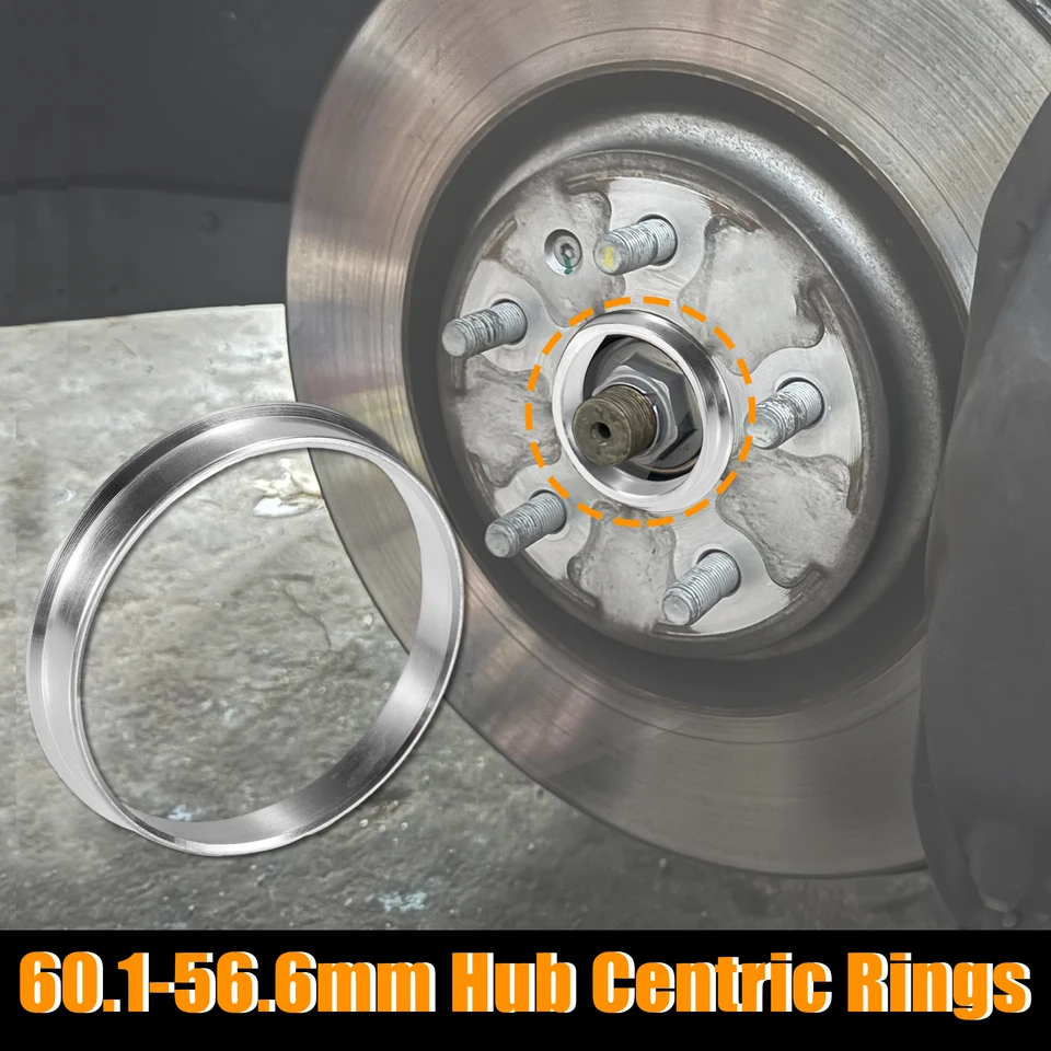 4-Pack Silver Aluminum Wheel Hub Centric Rings – 60.1mm ID To 74.1mm OD – Autoday, Polished Finish