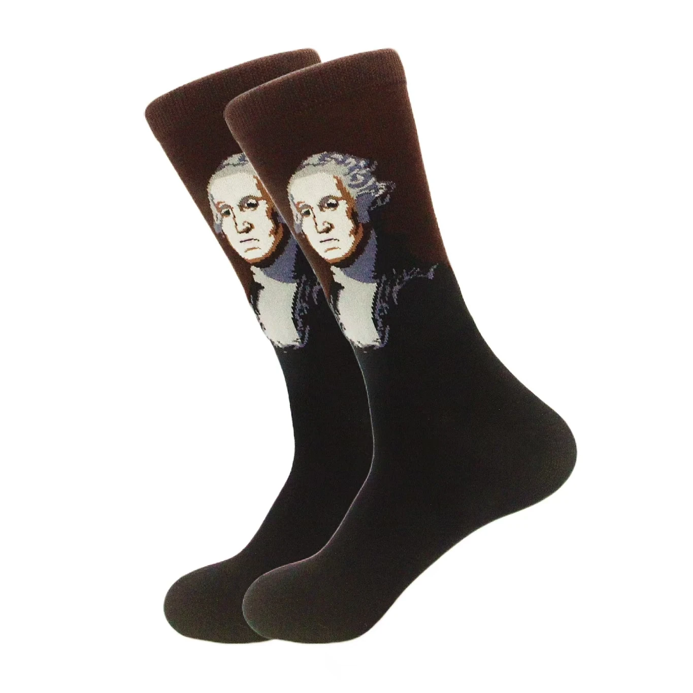 1 pair of European and American trendy socks with personalized street fashion oil painting series socks image 3