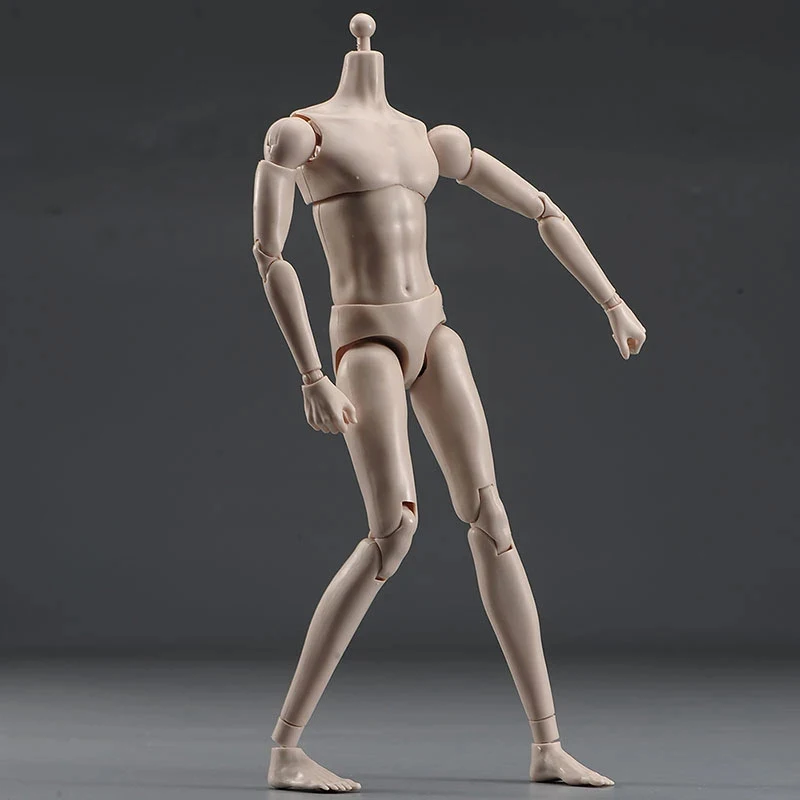 1/6 Male Super White Flexible Anime Joint Body Model 28cm Soldier Action Figure Articulated Body Doll for 1:6 BJD Head Sculpts