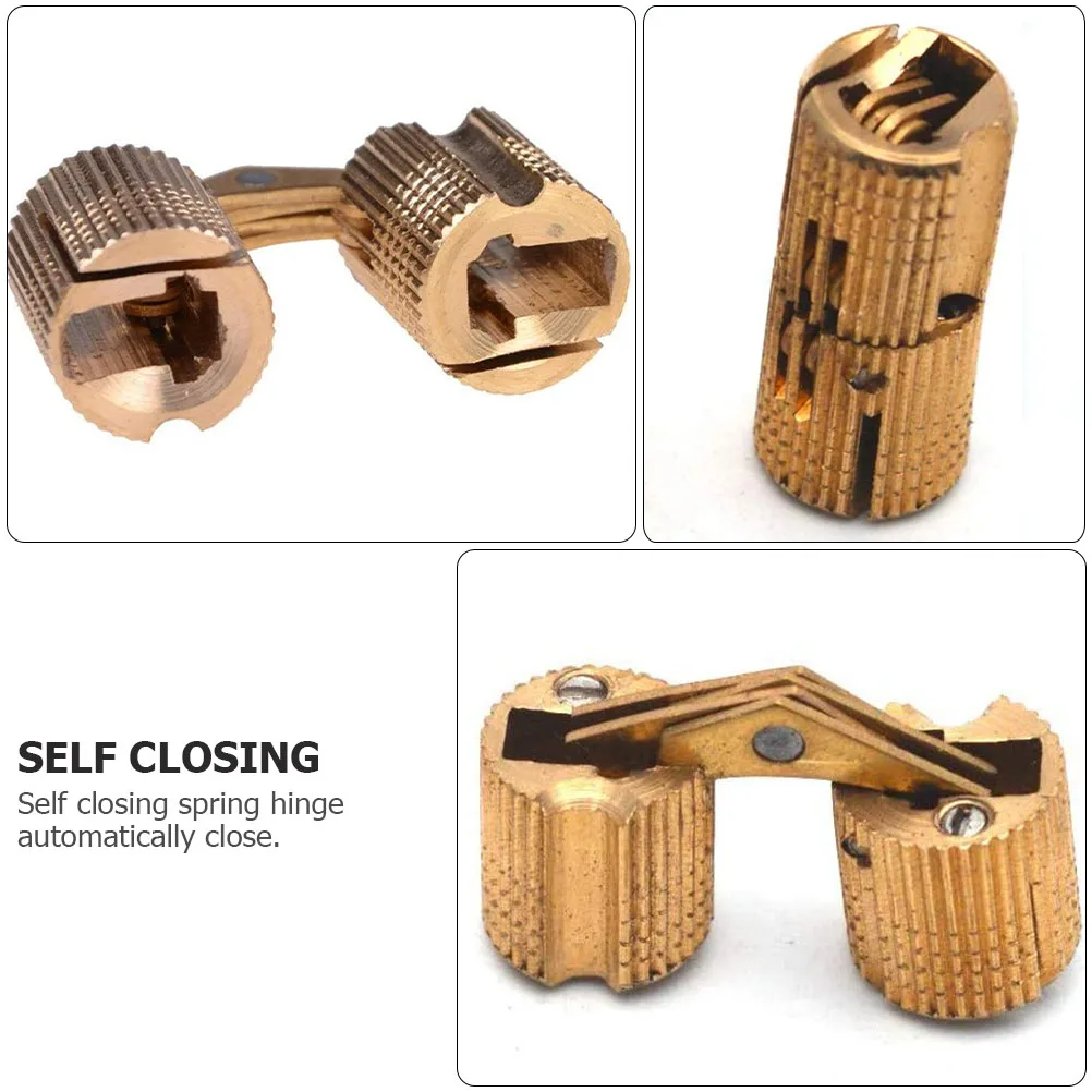 

Copper Concealed Hinge Self Closing Spring Hinge Smooth Mute Automatic Compact for Case Box Hidden Hinges Easy Install