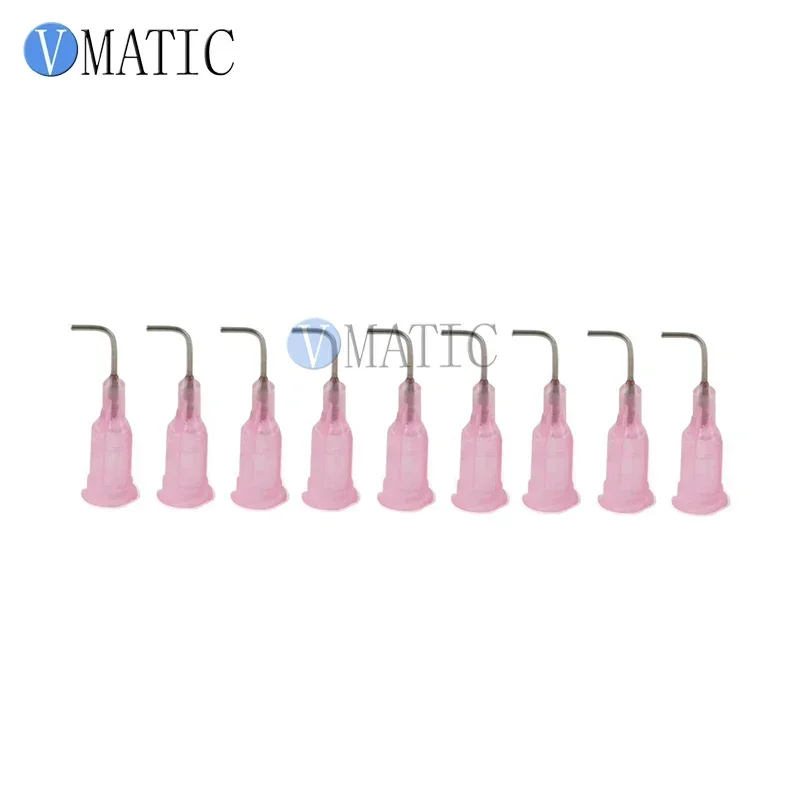 

Free Shipping Pink Color 1/2 Inch 90 Degree Bent Glue Dispensing Needles 20G