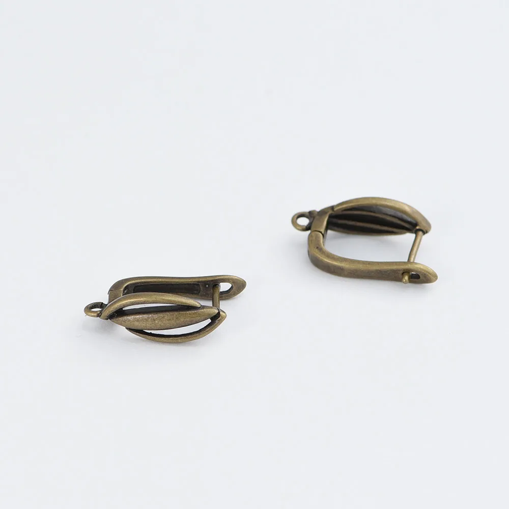 1 Paar neue Ohrringhaken für Damen, handgefertigt, DIY-Schmuckzubehör, Messing, antike Bronze, glatte Ohrhakenverschlüsse – Detail 8