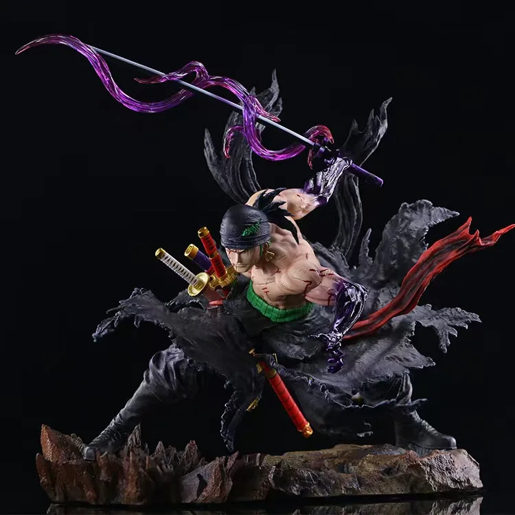 

One Piece Roronoa Zoro Action Figure Interchangeable Head Sculpt One Sword Style Anime Model Collectible Desktop Decoration