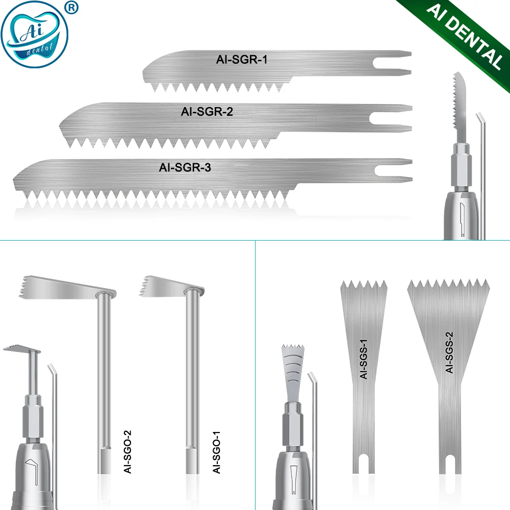 AI-SGR/SGS/SGO Dental Handpiece Saw Blades Accessories D/T/Y Shape Bone Cutting Micro Saw for Dental Korea Implant Handpiece