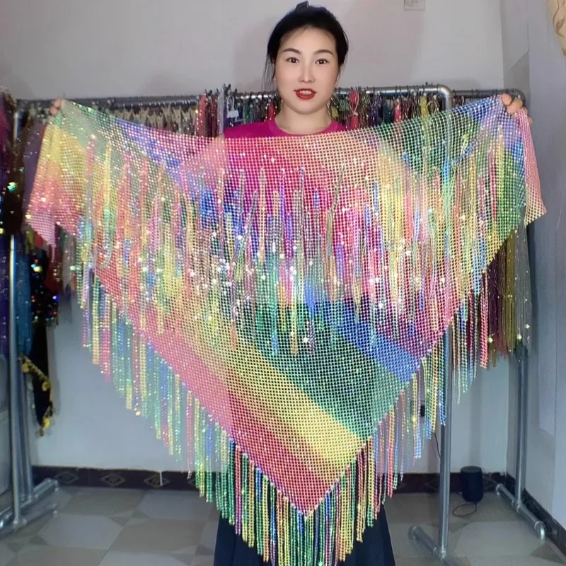 

Индивидуальный Радужный No 10 Бутик Алмазный пояс для танца живота Хип-шарф Восточный танец Занавеска на талию Коллекция цепочек