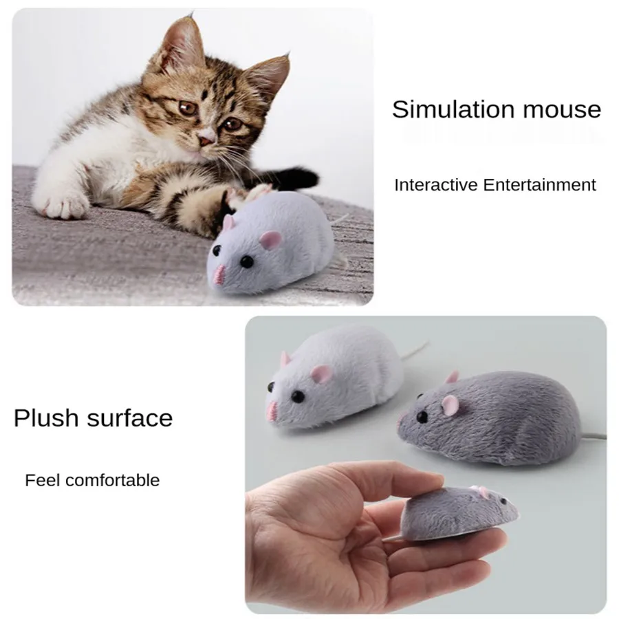 Funny Electronic Remote Control Mouse Pet Cat Toys Plush Emulation Rat for Dog Wireless RC Mice Interactive Cat Toy Pet Products